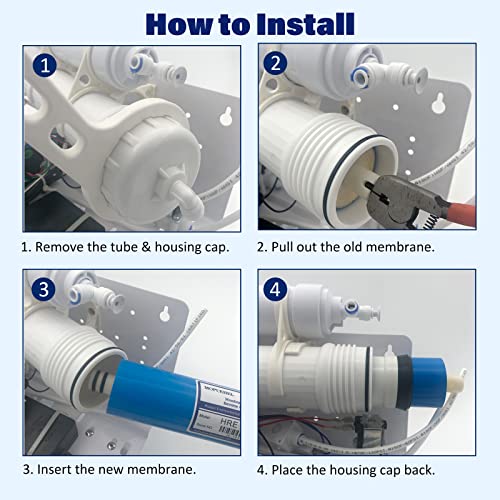 MOPUEHEL 75 GPD RO Membrane Filter Replacement, Reverse Osmosis Membranes, Compatible for iSpring RCC7 / RCC7AK / RCC7P / RCC7P-AK / RCC7D / RCC7U, APEC ROES-UV75-SS/ROES-UV75 / ROES-PH75 (1 Pack) - Image 5