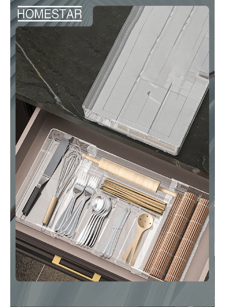 هومستر علبة أدوات قابلة للتوسع لدرج ، حامل الأدوات القابلة للتعديل وأدوات الطعام ، المدمجة البلاستيكية لدرج عقد ملعقات شوك سكاكين - Image 2