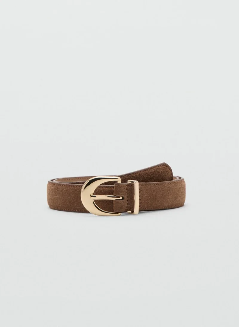 MANGO Oval buckle belt