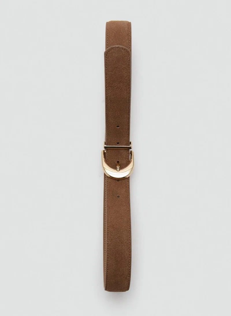 MANGO Oval buckle belt