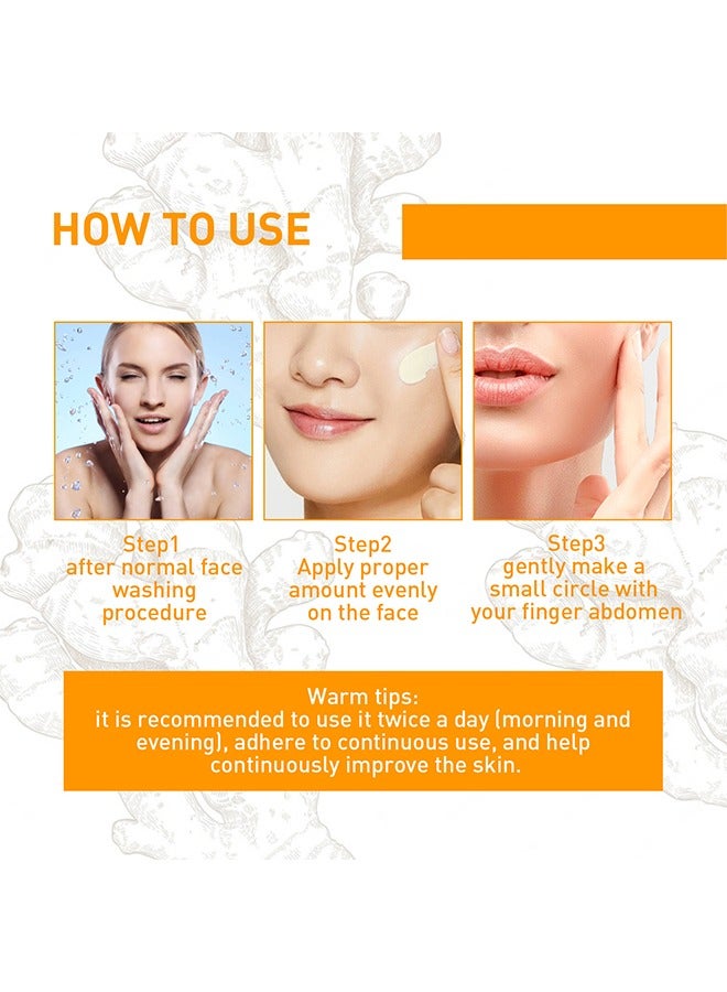 OUHOE Turmeric Face Cream, For Face & Body All Natural Turmeric Skin Brightening Lotion Turmeric Cleanses Skin Fights Acne Evens Tone Fades Scars Sun Damage & Age Spots Pure Turmeric Cream Healing 50g  - Image 5