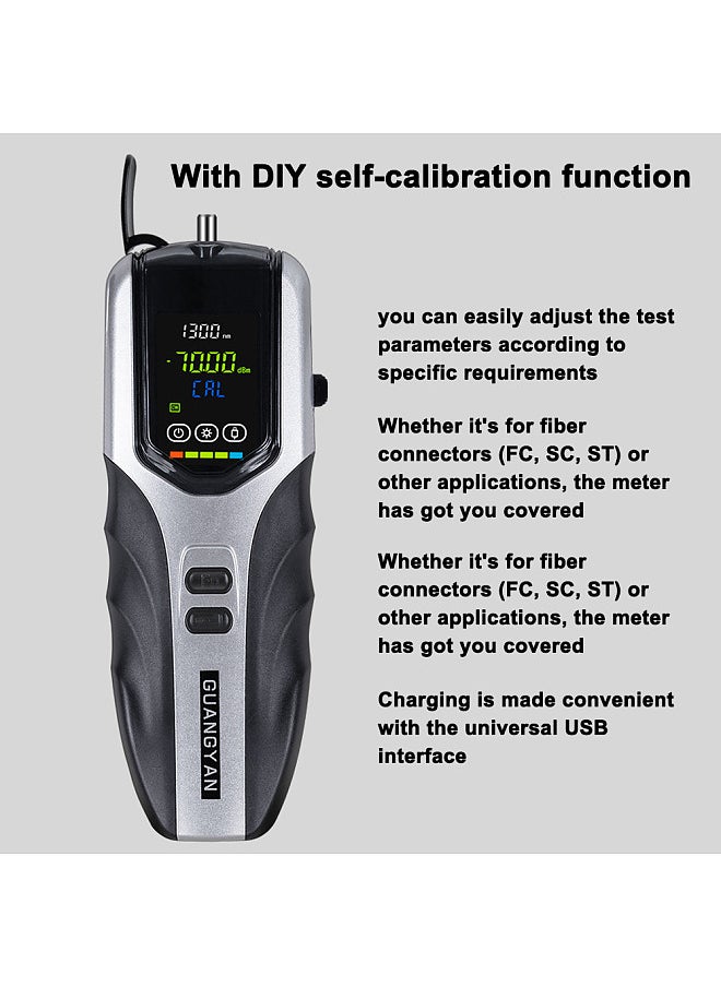 Generic - Handheld Optical Power Meter Rechargeable Fiber Optic Power Tester LCD Display Support 7 Test Wavelengths with LED Light - Image 1