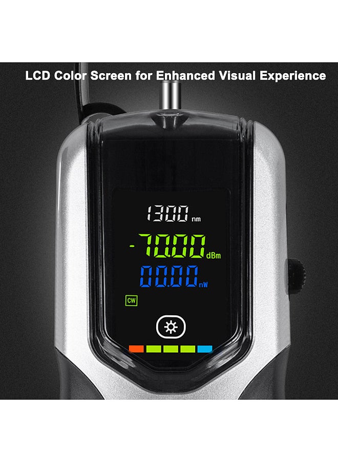 Generic - Handheld Optical Power Meter Rechargeable Fiber Optic Power Tester LCD Display Support 7 Test Wavelengths with LED Light - Image 1