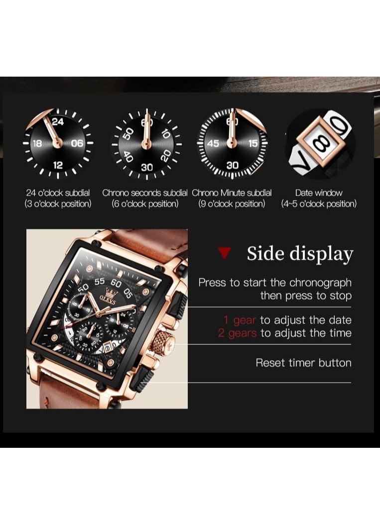 أوليفز ساعة OLEVS للرجال 9919 كرونوغراف مقاومة للماء من الفولاذ المقاوم للصدأ - Image 5