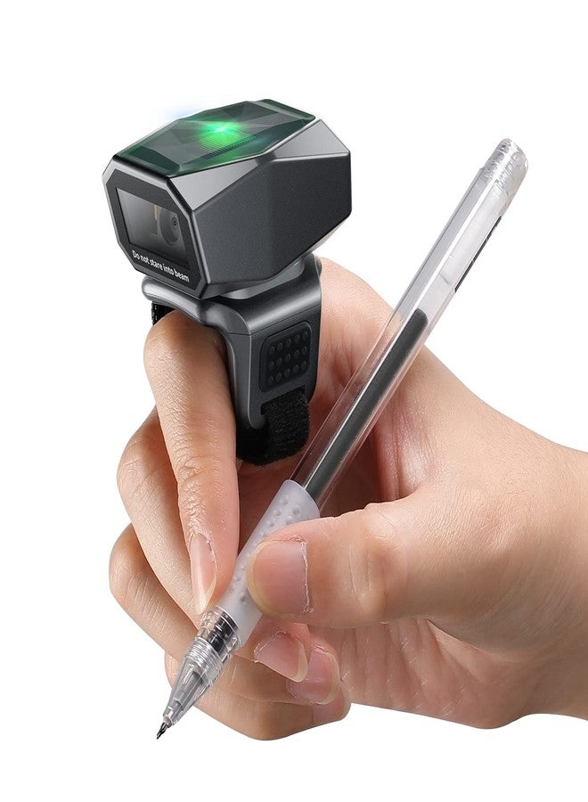 Eyoyo 2D Ring Barcode Scanner, Wearable Finger 3-in-1 USB Wired & 2.4G Wireless & Bluetooth Scanner, Left & Right Hand Wearable,1D Warehouse Inventory Barcode Reader Compatible with Android,iOS,iPhone - Image 1