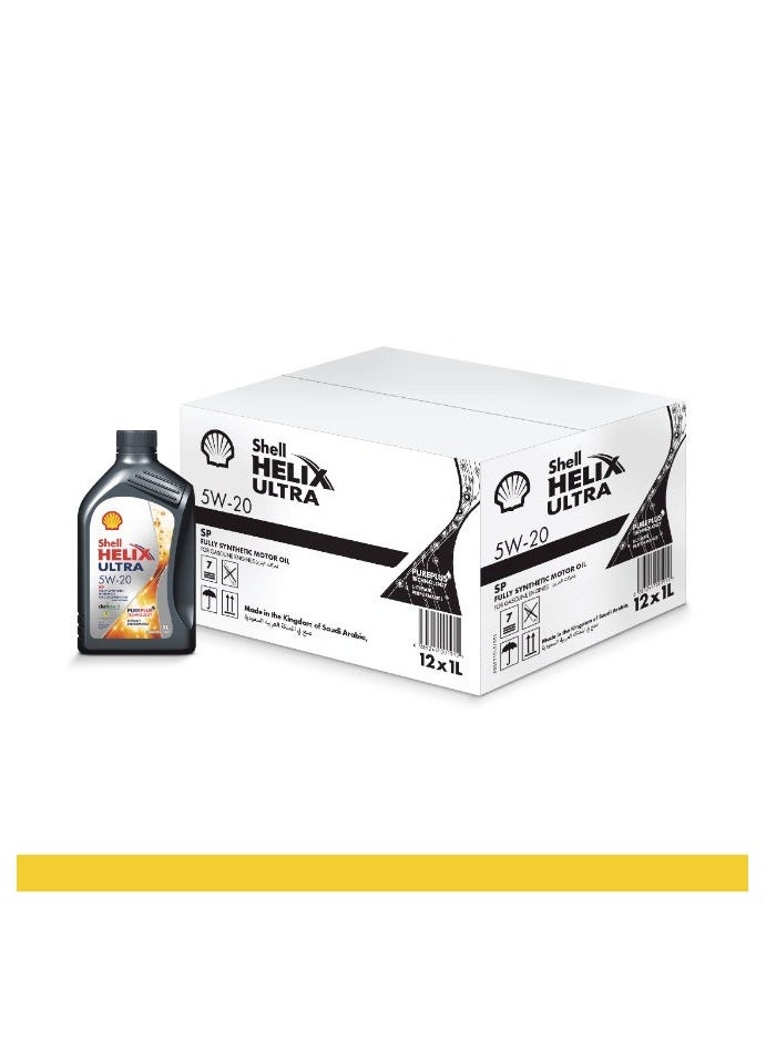 Shell Helix Ultra 5W-20 Fully Synthetic Motor Oil (12 X 1 Litre Carton)  - Image 1