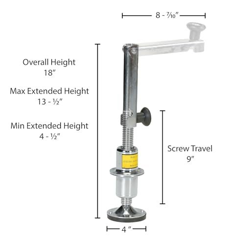 Vestil LJ-9 Steel Leveling Jack 18 In. 5000 Lb. Capacity Silver - Image 5