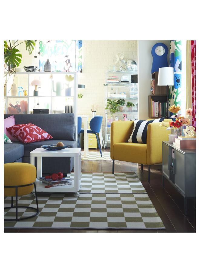 erorex Rug, flatwoven, white/green, 133x195 cm - Image 3