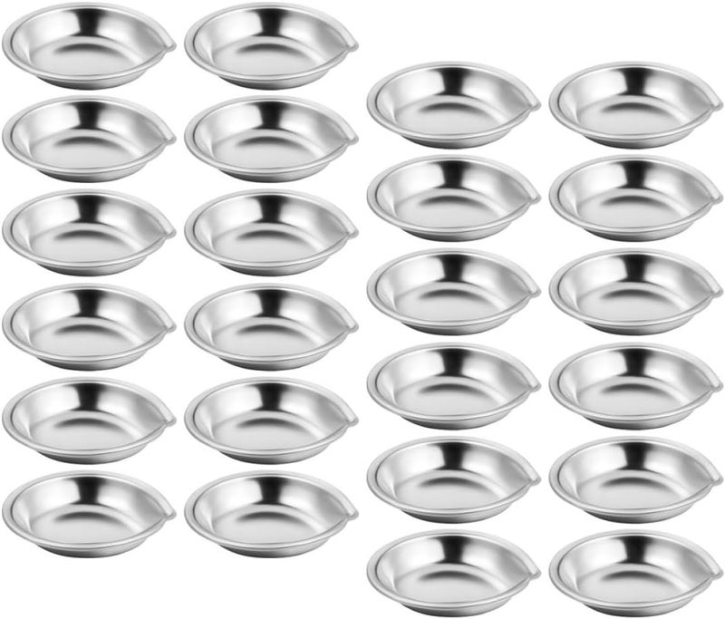 WOONEKY 30pcs Stainless Steel Manicure Mixing Palette with Spout Nail Art Tray for Professional Nail Polish and Watercolor Paint Mixing - Image 1