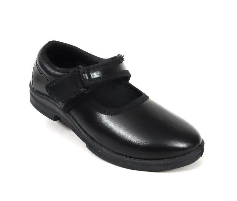 Coolz Girls Black School Shoes Ankle Deluxe (V) Ballerina (Shiny Black, 4_Years) - Image 1