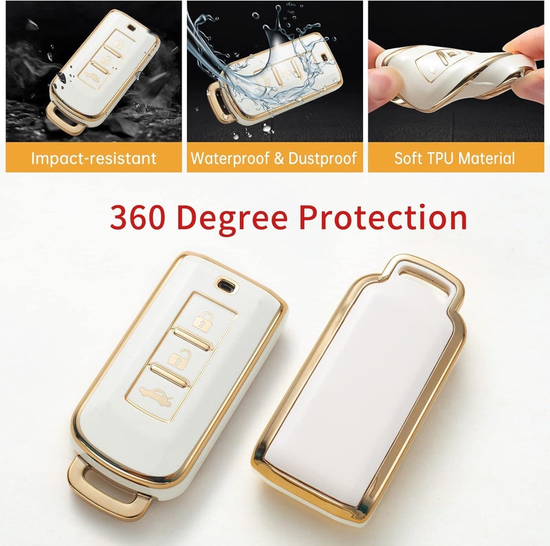 Gematay - Mitsubishi Key Protector Cover with Keychain Lanyard Compatible with 3 Buttons Outlander Lancer Eclipse Mirage Keyless - Image 4