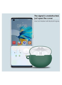 Generic Silicone Case Cover for Huawei FreeBuds 4 with Carabiner and Charging Port Accessibility anti shock, full protection  - Image 4