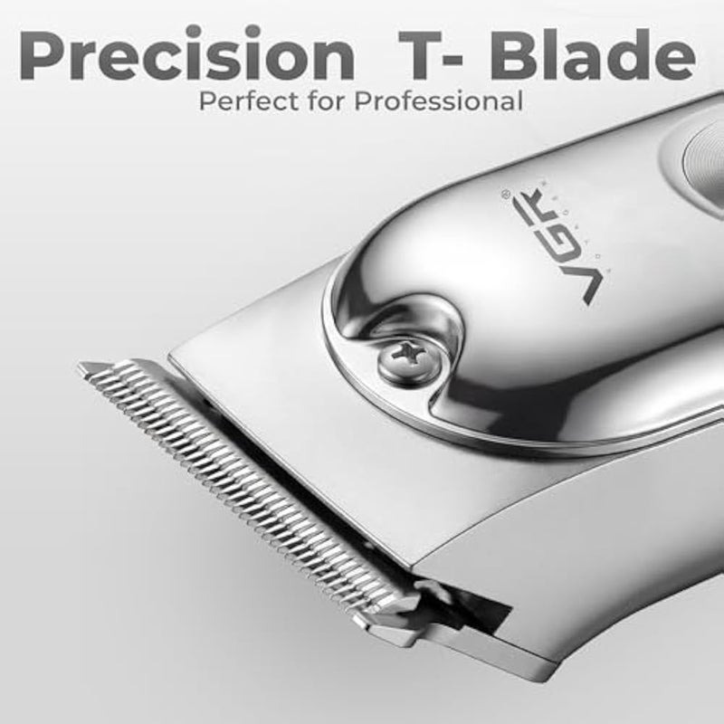 VGR Men's Cordless Professional Hair Clipper Runtime: 120 Min Trimmer with 3 Guide Combs (Silver), Standard - Image 4