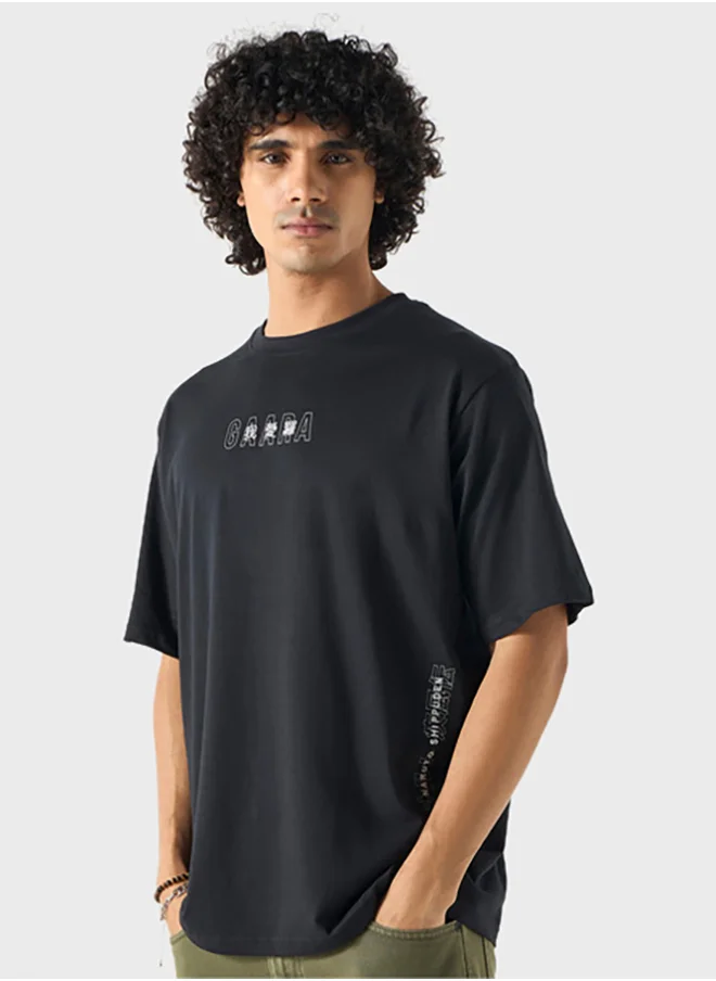 اس بي كاركترز Naruto Shippuden Print T-Shirt With Crew Neck And Short Sleeves