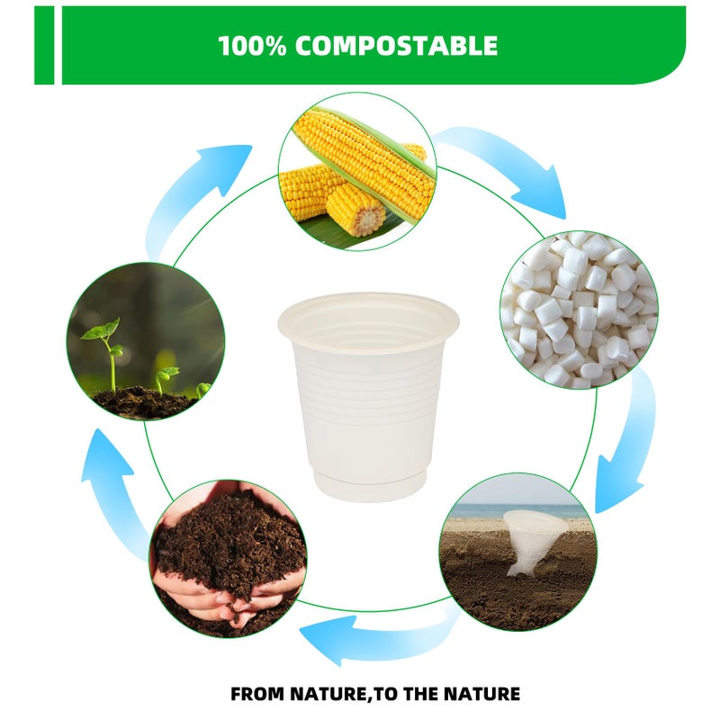 SHAUMN 3 oz 300 Pack Compostable Disposable Bathroom Mouthwash Cups  A Great Replacement for Paper Ones Used for Mini Snack Hot/Cold Drinking Cup For Party Picnic Office - Image 1