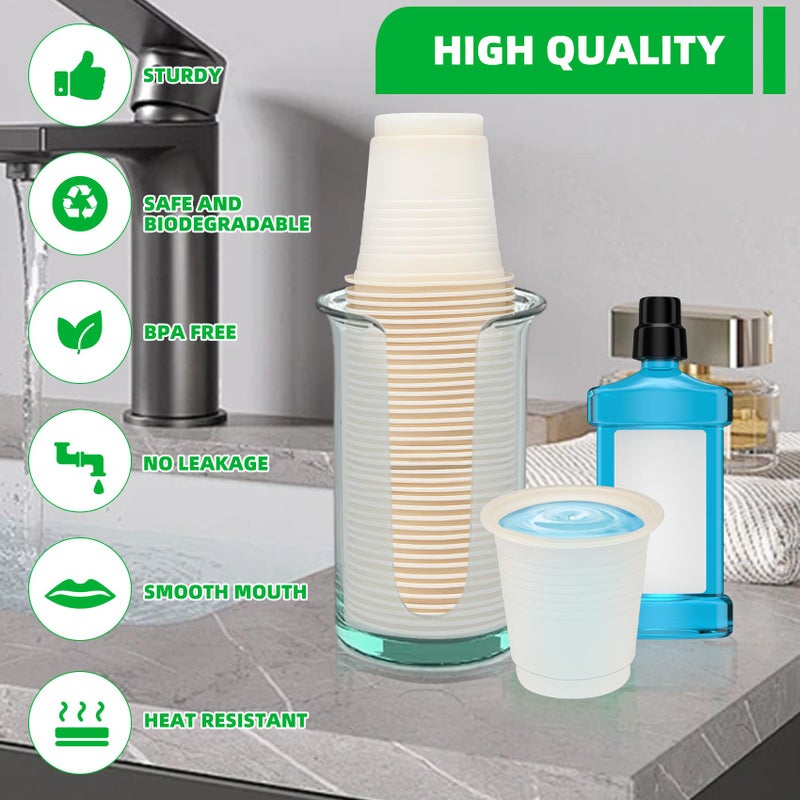 SHAUMN 3 oz 300 Pack Compostable Disposable Bathroom Mouthwash Cups  A Great Replacement for Paper Ones Used for Mini Snack Hot/Cold Drinking Cup For Party Picnic Office - Image 2