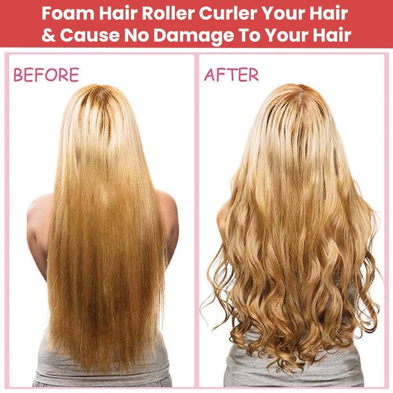 Temperia (10pcs) Heatless Hair Curler Roller for Women & Girls | Curling Headband Tools for Waves & Curls Without Heat | Overnight Curls Flexi Soft Rod for Volumn & Styling | Pink - Image 5