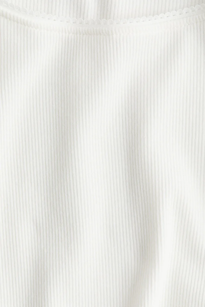 اتش اند ام Picot-Trimmed Ribbed Top