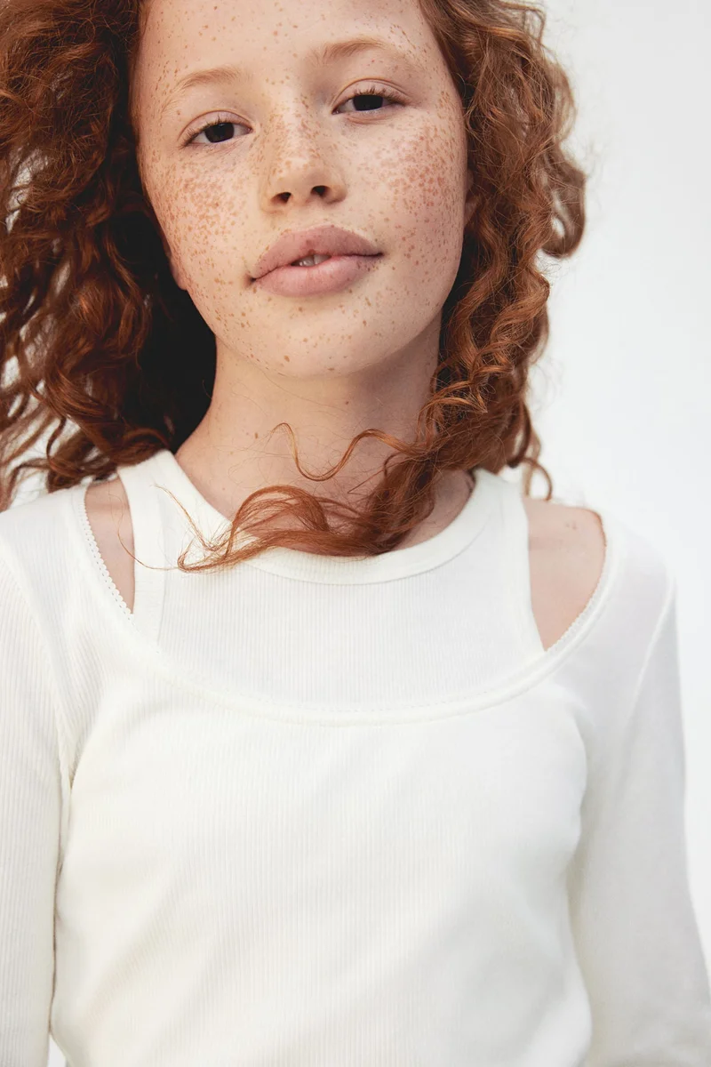 H&M Picot-Trimmed Ribbed Top