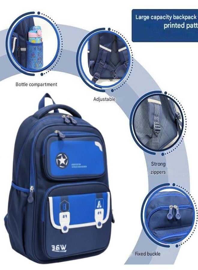 CARAXIS School Bags for Unisex 2-12 Year Stylish Durable 3D Backpack Shoulder School Bags for Unisex Birthday Gift for children,School Bag Foldable Bag Waterproof (Casual Blue) - Image 3