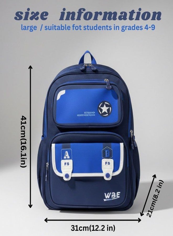 CARAXIS School Bags for Unisex 2-12 Year Stylish Durable 3D Backpack Shoulder School Bags for Unisex Birthday Gift for children,School Bag Foldable Bag Waterproof (Casual Blue) - Image 5