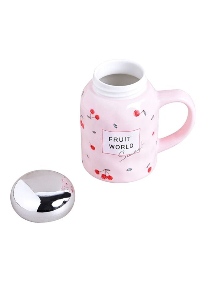 Pineapple Peach Ceramic Mug Pink  - Image 2
