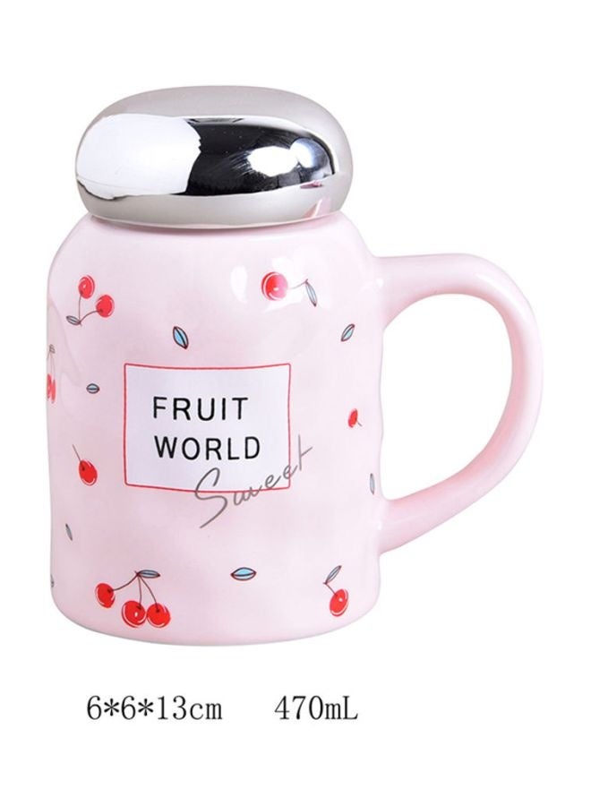 Pineapple Peach Ceramic Mug Pink  - Image 3