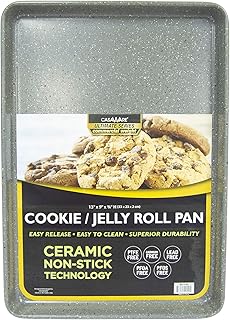 casaWare 13 x 9 x 1-Inch Ultimate Series Commercial Weight Ceramic Non-Stick Coating Cookie/Jelly Roll Pan (Silver - Image 1