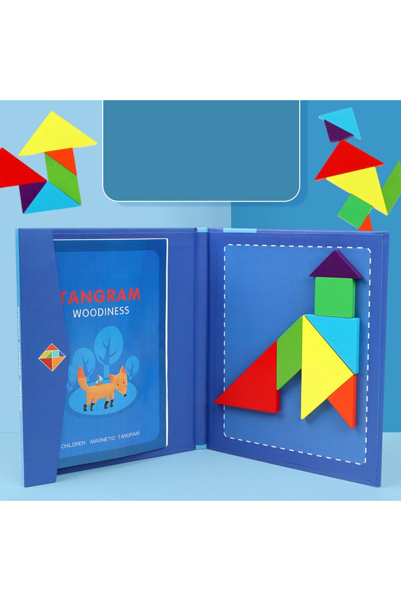erorex 2 Hot Magnetic Jigsaw Puzzle 3D Geometric Shapes Tangram Board Kids Montessori Games For Children E.