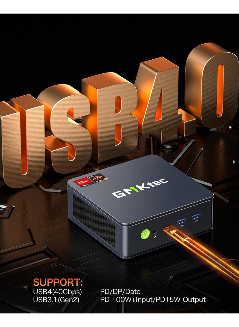 GMKtec Ultracompact Mini PC Desktop with AMD Ryzen 5 6600H Processor (Up to 4.50GHz) 32GB DDR5 RAM 1TB PCIe SSD Dual 2.5G LAN Wi-Fi 6E USB 4.0 Bluetooth 5.2 HDMI – High-Performance M6 Gaming Computer NucBox M6 - Image 5