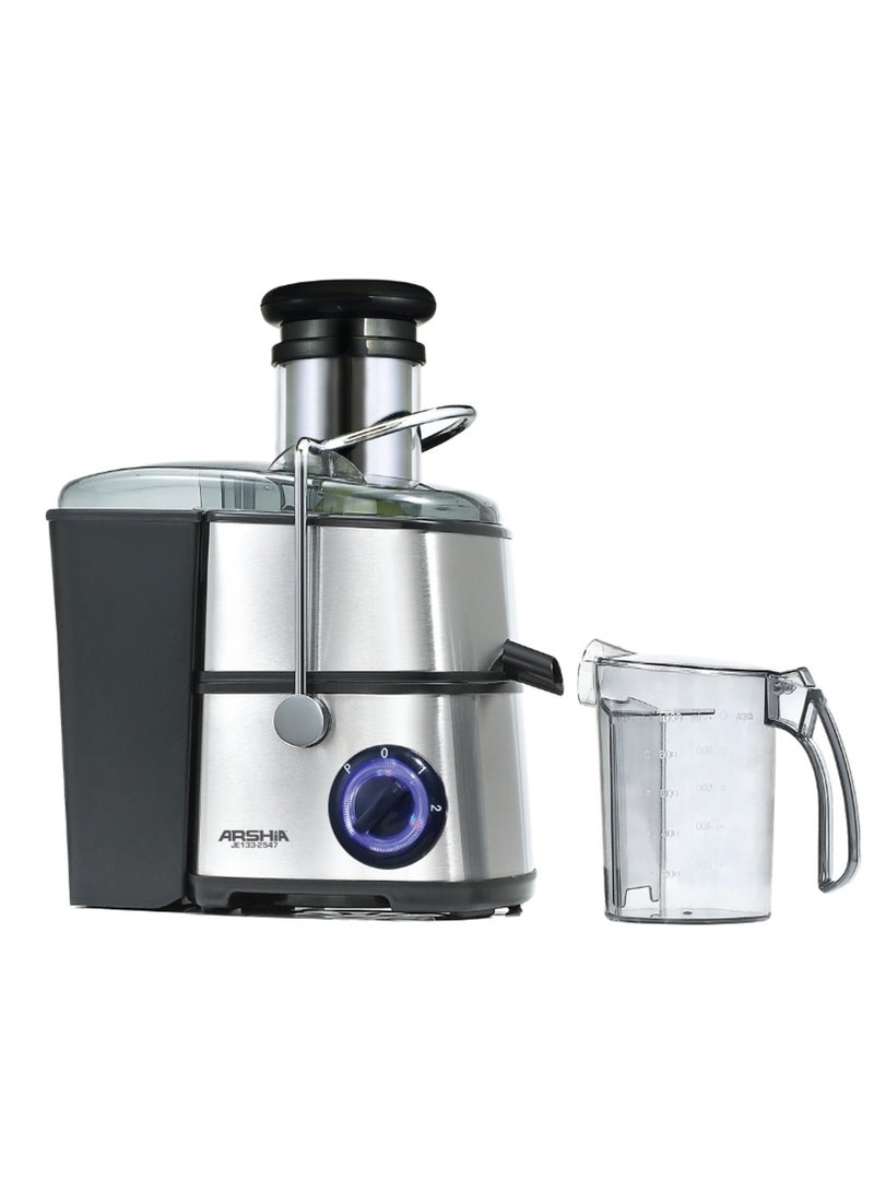 Arshia Electric Juicer 800W – Stainless Steel – 2 Speeds with Anti-Drip Spout - Image 2