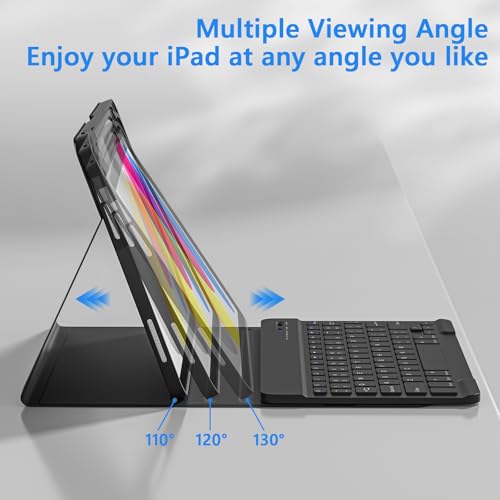 TaIYanG for iPad A16 11th 10th Generation Case with Keyboard- Detachable Bluetooth Keyboard Case with Pencil Holder,Thin & Light- Folio Cover for iPad 11 inch A16 2025 10th Gen 10.9 Inch 2022 (Black) - Image 5