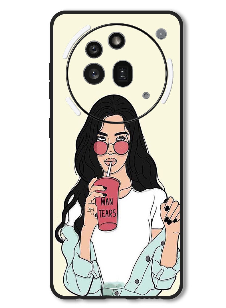 Theodor Case Compatible with Nothing Phone 3a Pro Protection Shockproof Bumper Cover Girl Drinking Coffee - Image 1