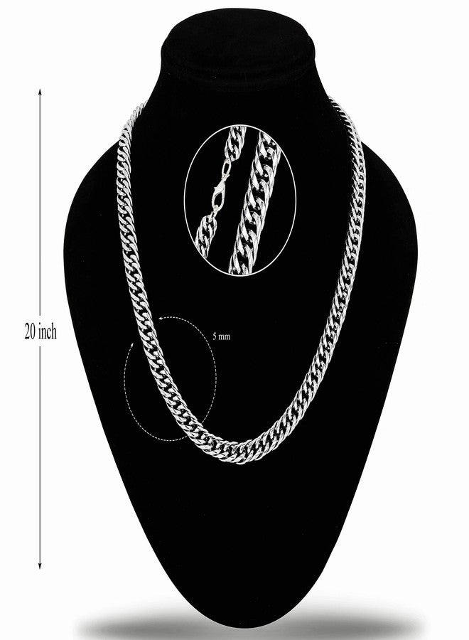 Thrillz Elegant Design Silver Coloured Stylish Bold Stainless Steel Chain for Men & Boys - Image 3