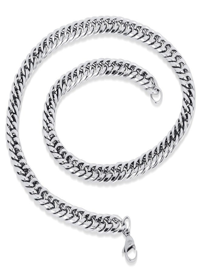 Thrillz Elegant Design Silver Coloured Stylish Bold Stainless Steel Chain for Men & Boys - Image 1