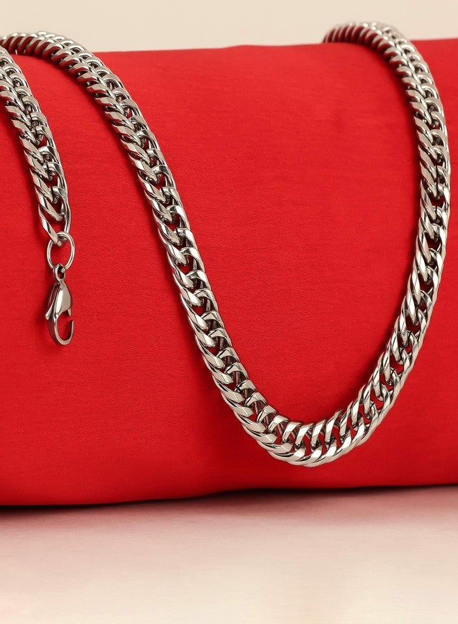 Thrillz Elegant Design Silver Coloured Stylish Bold Stainless Steel Chain for Men & Boys - Image 2