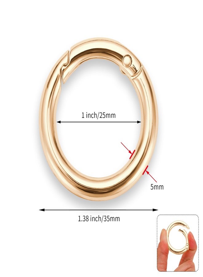 Gkeygo Key Ring Clip, 1 Inch Keychain Rings, 8 Pack Round Carabiner Clip for Keys, Buckle, Bags, Purses - Key Chain Hooks Replacement Keychains Lanyard DIY Crafts, Light Gold - Image 5