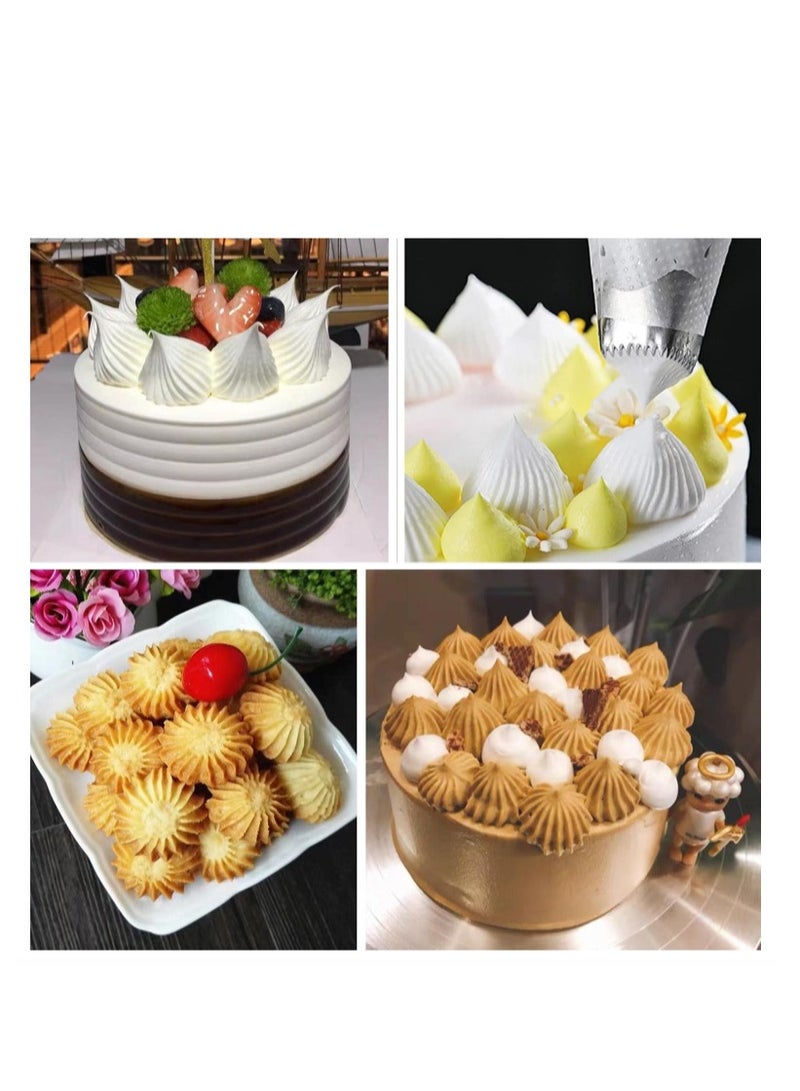 يا كومز 4PCS مجموعة نصائح الأنابيب الكبيرة الإضافية ، Yakumuz الفولاذ المقاوم للصدأ مربع نصائح تجميد جولة ، نصائح ديكور الكعكة للكعك المعجنات فوندانت ديكور الكعك - Image 5