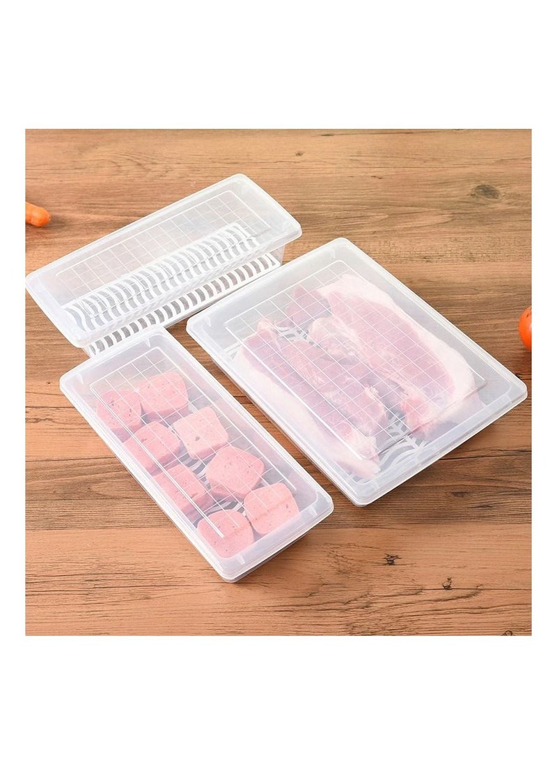 LA FIESTA Set of 2 Stackable  Freezer Fridge Transparent Food Storage Boxes for Fish Meat Fruits Vegetable and More  - Image 3