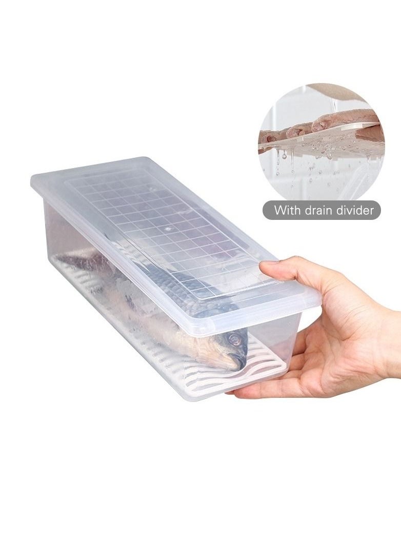 LA FIESTA Set of 2 Stackable  Freezer Fridge Transparent Food Storage Boxes for Fish Meat Fruits Vegetable and More  - Image 5