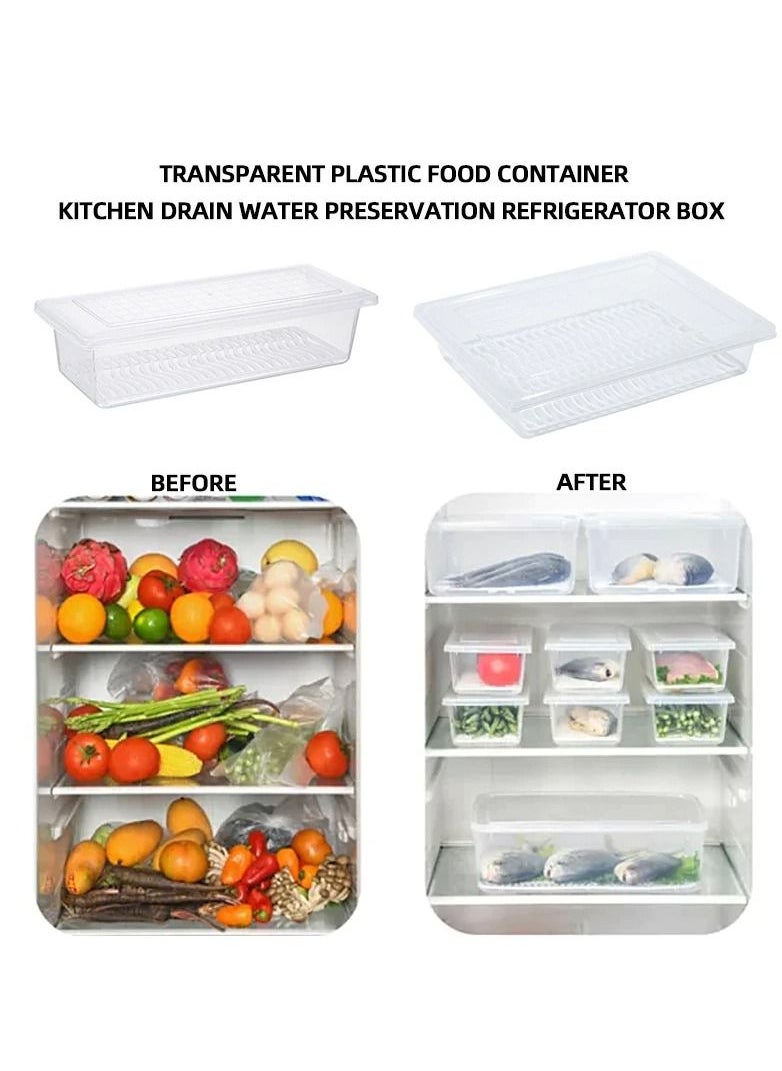 LA FIESTA Set of 2 Stackable  Freezer Fridge Transparent Food Storage Boxes for Fish Meat Fruits Vegetable and More  - Image 2