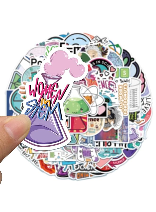 Excefore Science Stickers Pack 100 Pcs Physics Chemistry Biology Experiment Stickers For Laboratory Laptop Water Bottle Science Party Favors And Decor Waterproof Vinyl Laboratory Week Gifts - Image 5