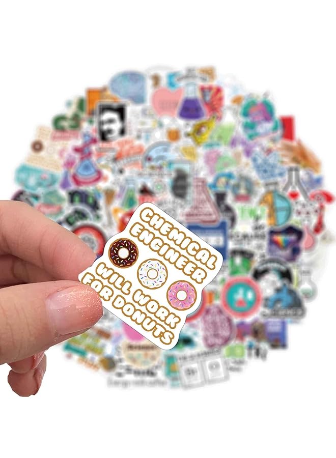 Excefore Science Stickers Pack 100 Pcs Physics Chemistry Biology Experiment Stickers For Laboratory Laptop Water Bottle Science Party Favors And Decor Waterproof Vinyl Laboratory Week Gifts - Image 4