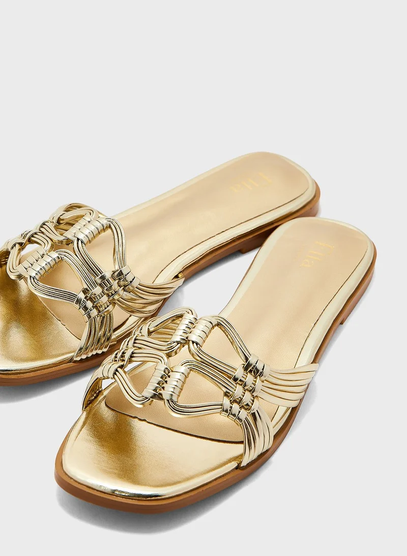Ella Limited Edition Knotted Strap Flat Sandals