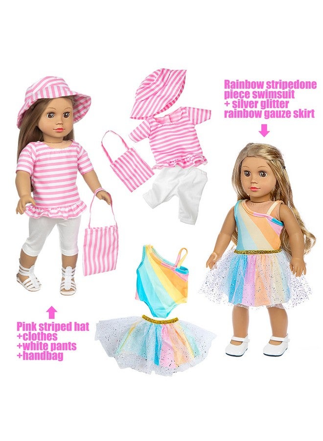 ibayda Fashion 10 Sets 18 inch Doll Clothes and Accessories Play Set inlcude Mermaid Shinning Dress Outfits Bikini Hat Handbag (No Doll) - Image 5