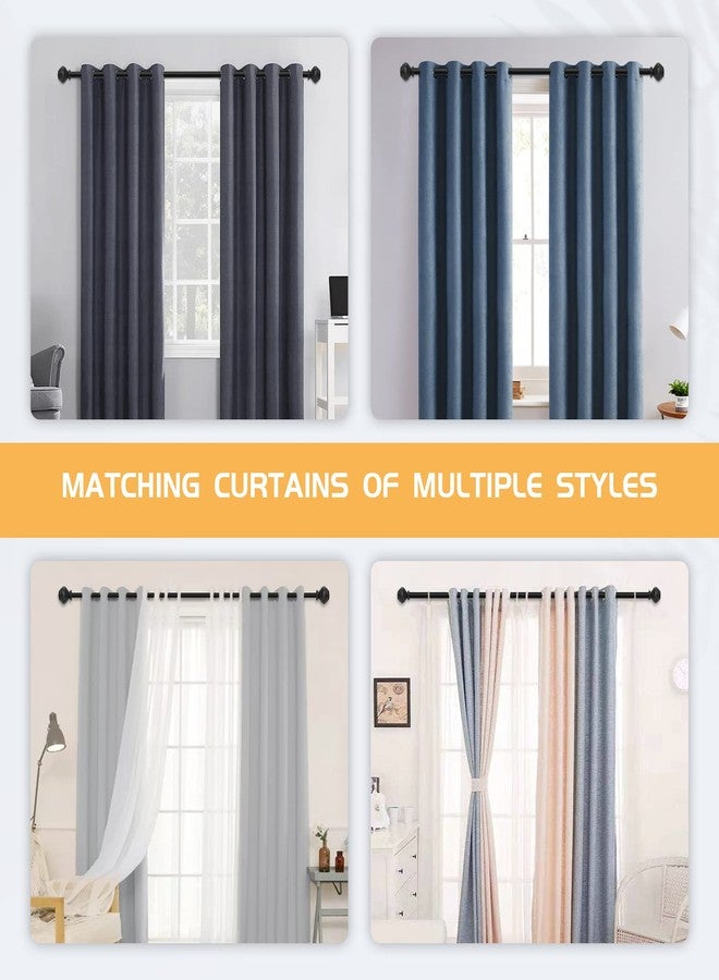 MERJULAN 1 Inch Black Curtain Rods for Windows, Heavy Duty, 72 to 144 Inch, Standard Decorative Window Curtain Rod Set with Brackets for Bathroom, Kitchen, Bedroom, Black - Image 3