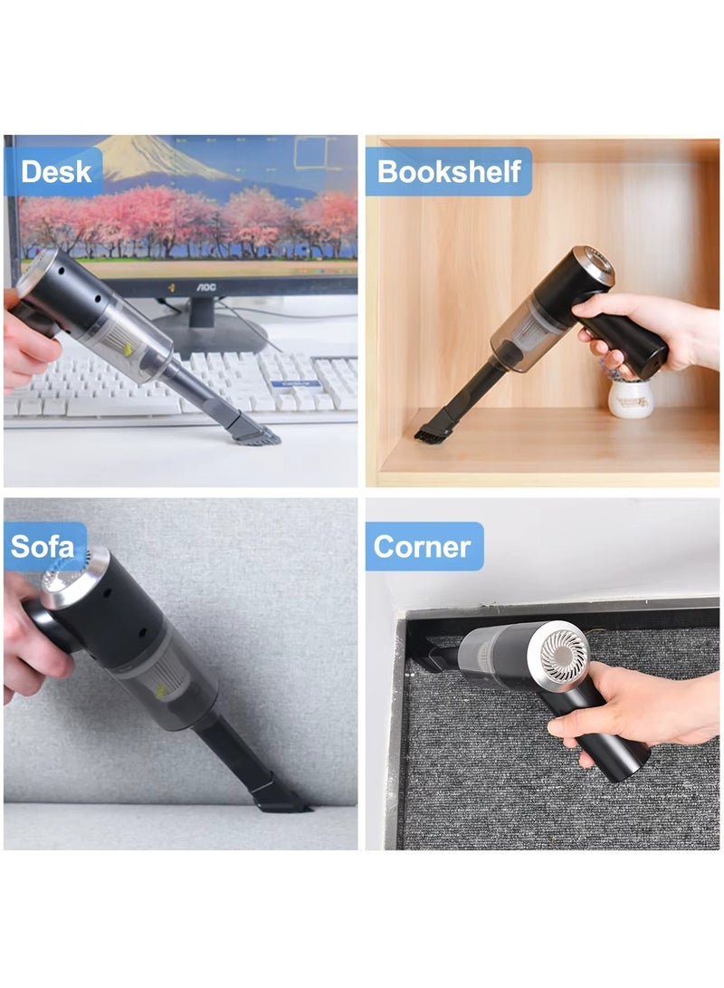 مكنسة كهربائية 3 في 1 مع منفاخ هواء صغير ومنفذ USB - مكنسة محمولة جافة ورطبة لاسلكية للمنزل، الحيوانات الأليفة، المكتب والمركبات  - Image 3