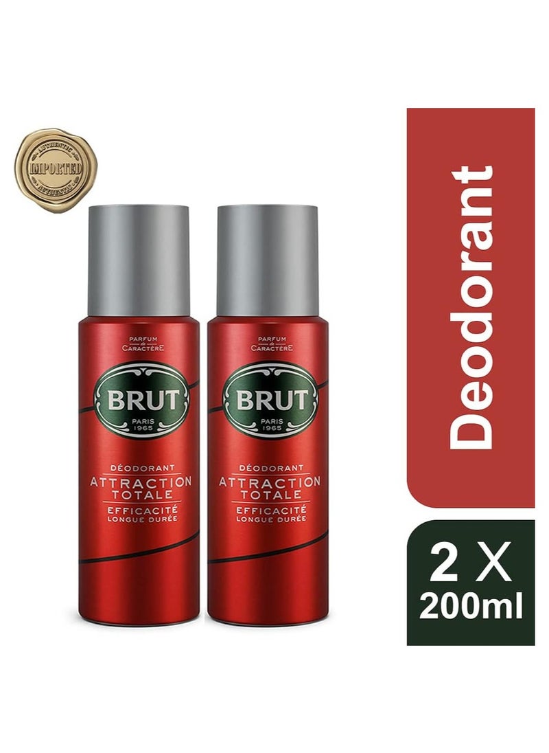 BRUT Attraction Deodorant (200ml, Pack of 2)  - Image 1