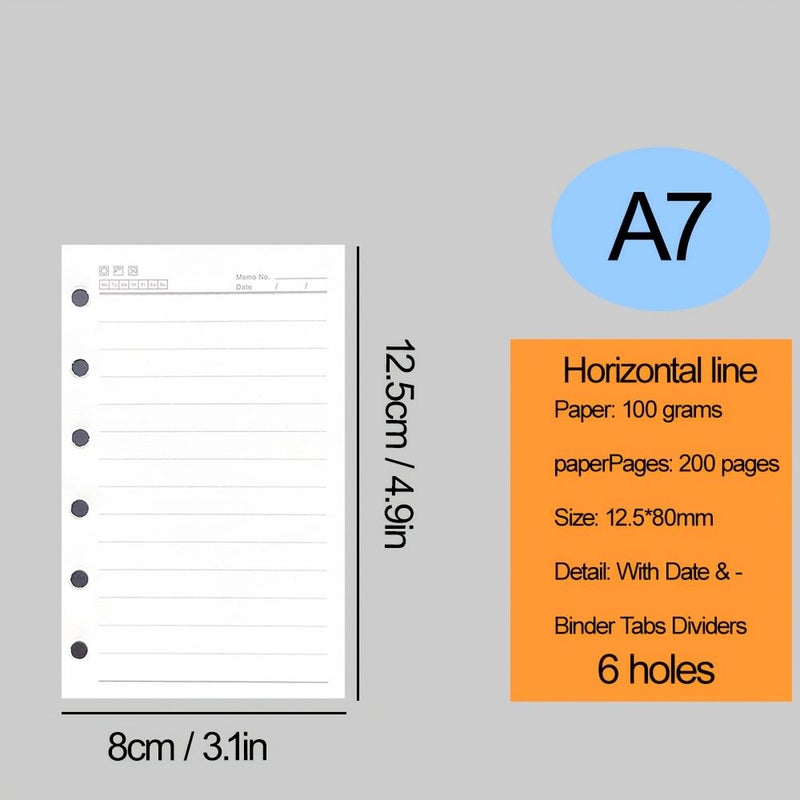 A6 Lined Refill Paper 200 Pages 6 Hole Loose Leaf for Notebooks - Image 3
