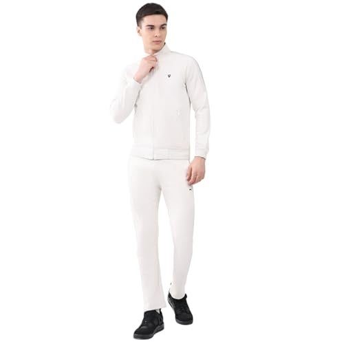 Monte Carlo Men’s Regular Fit Collared Neck Full Sleeve Printed Winter Tracksuit | Stylish Printed Design | Soft Warm Fabric | Stylish Winter Sports & Casual Wear for Men Off White M (Pack Of 1) - Image 1